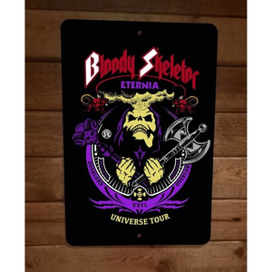 Bloody Skeletor Evil Overlord Universe Tour MOTU 8x12 Metal‎ Wall Sign